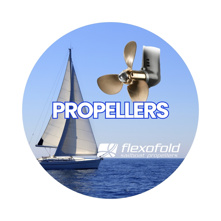 Picture of a Sailboat for the Propellers collection of Cruising Solutions website.Image shws the FlexOfold brand.