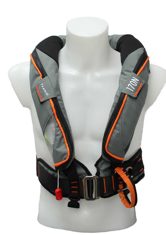 TeamO Marine 170N Backtow™ Coastal Inflatable PFD - Grey