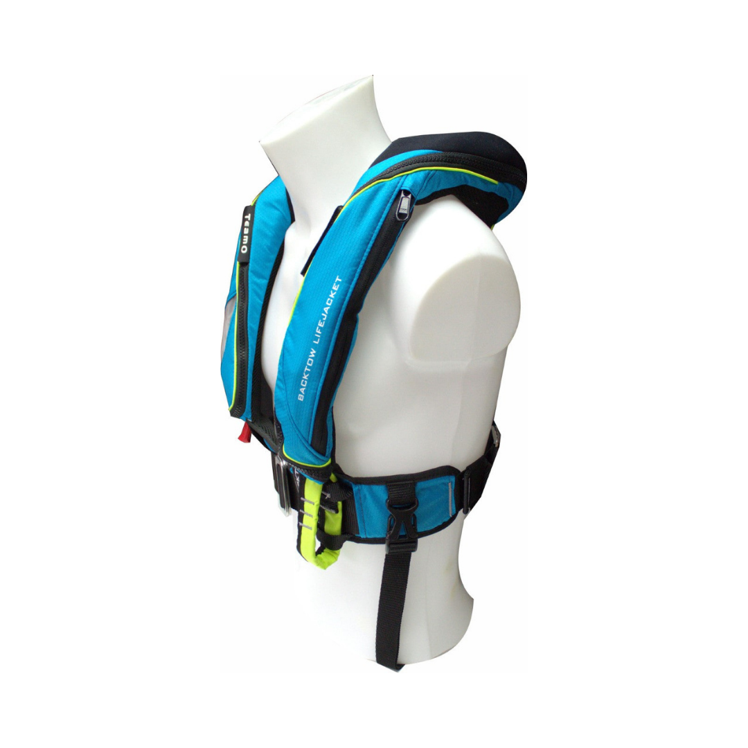 Side view of the Blue PFD by TeamO shows where the tether connects to the PFD