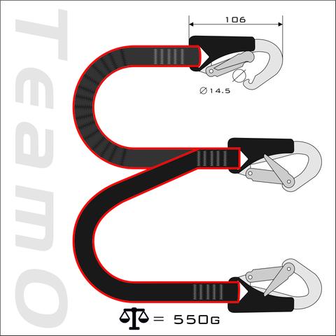 Kru Triple Hook Safety Tether | kru-triple-hook-safety-tether | TeamO Marine